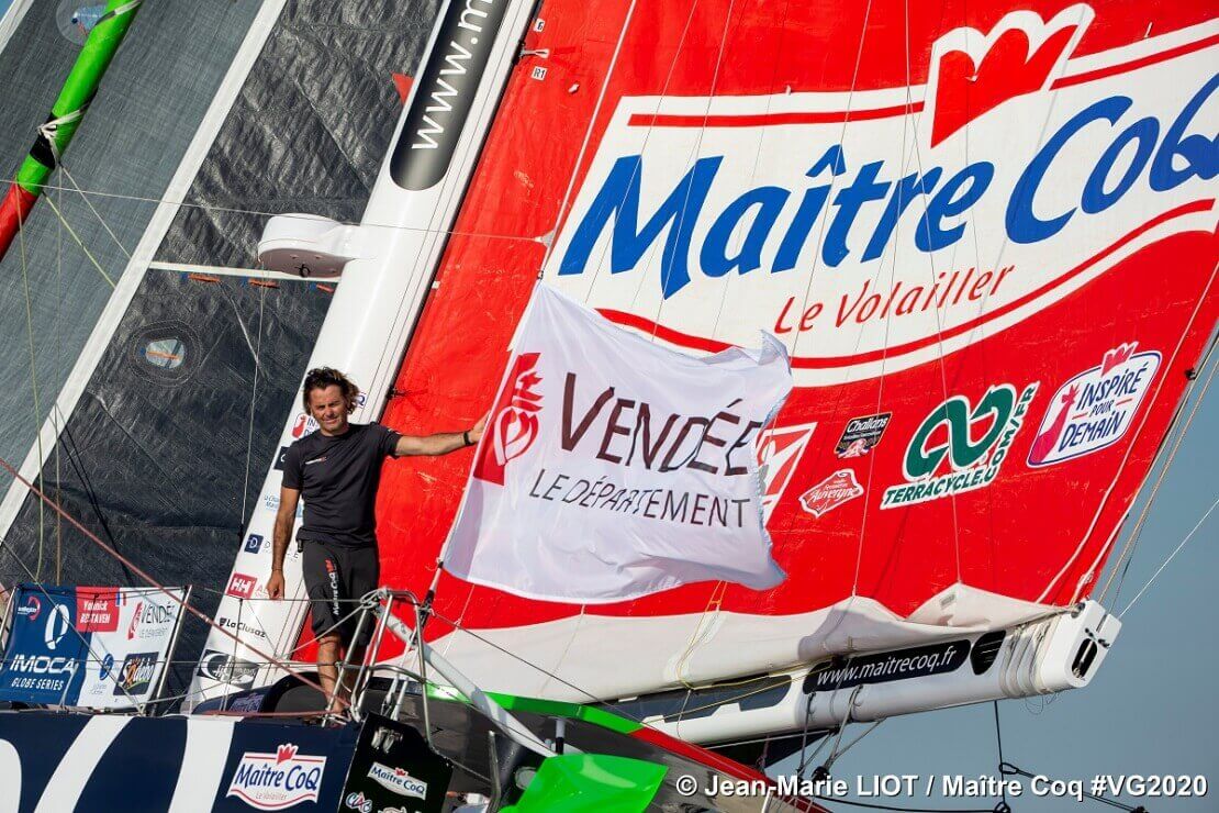 Yannick Bestaven auf seiner Maître Coq VI bei der Vendée Globe