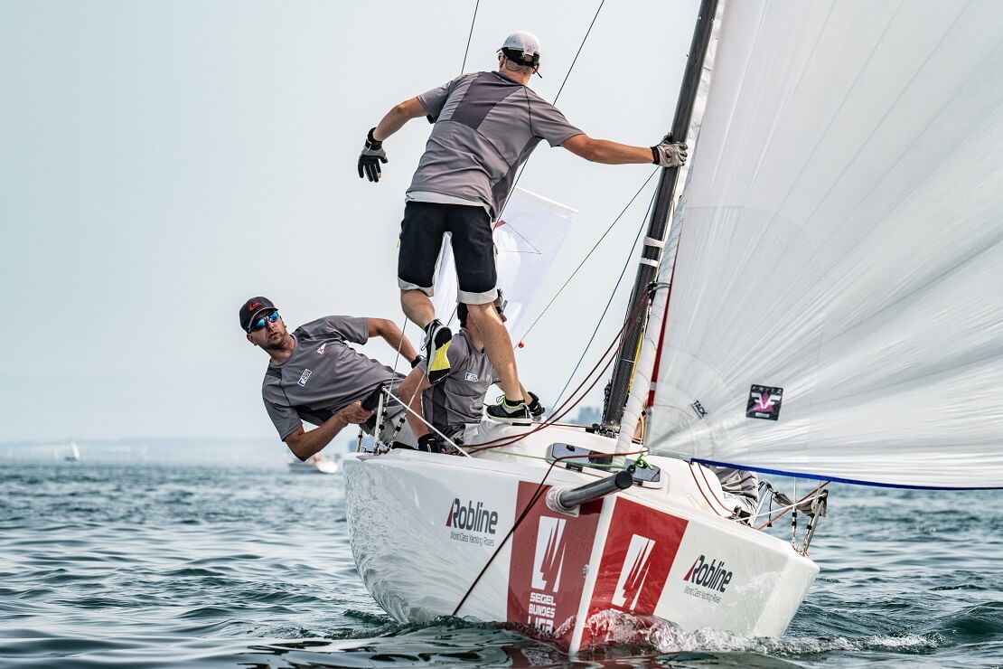 Regatta Segler Neuruppin aus Brandenburg auf dem Boot