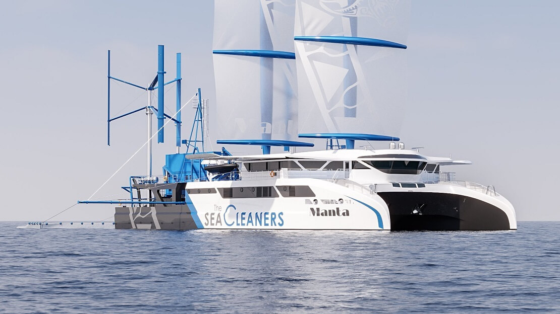 Manta-Katamaran der SeaCleaners