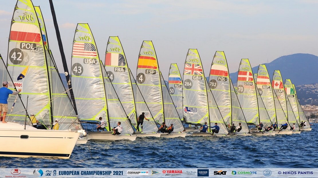 Boote bei der 49er EM in Thessaloniki