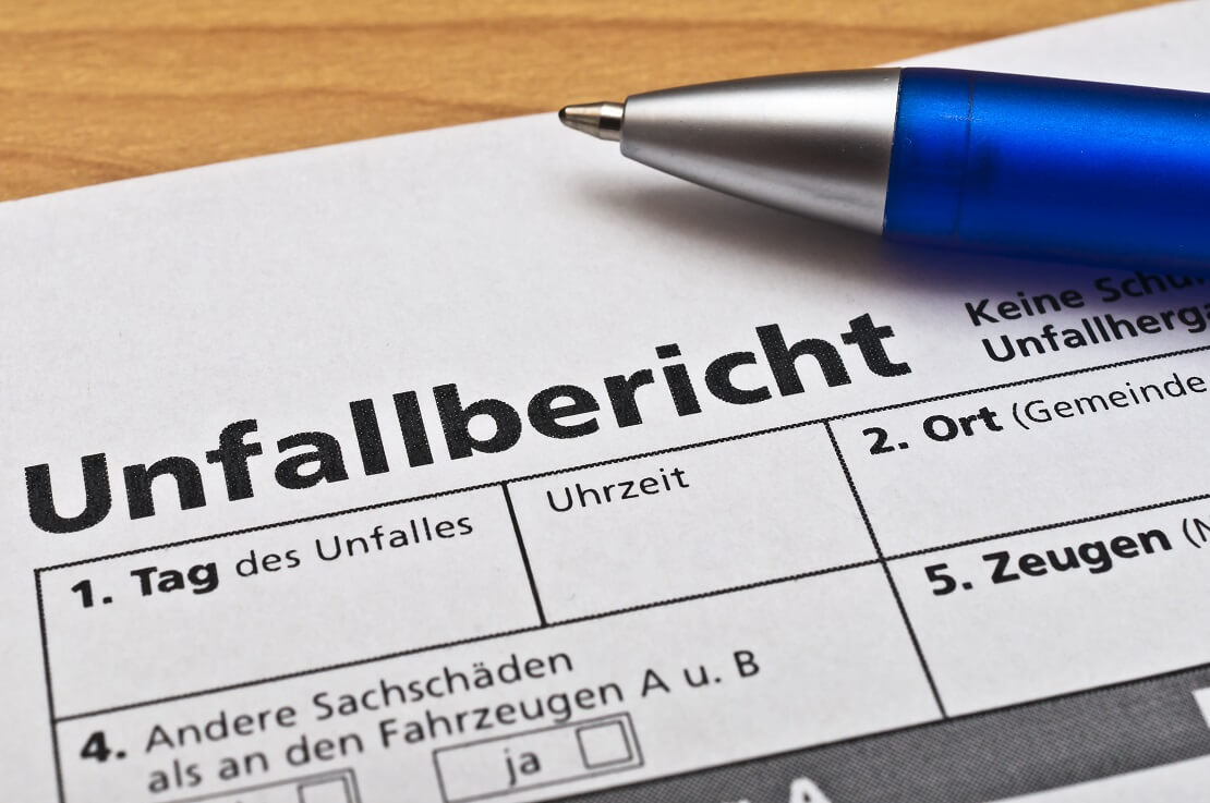 Unfallbericht Dokument für Versicherung